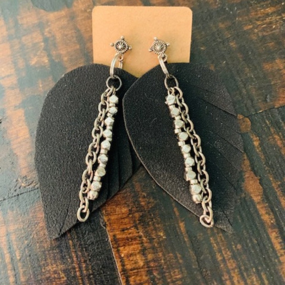 Light weight faux leather earrings